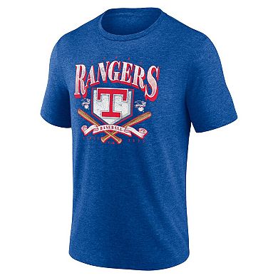 Men's Fanatics Branded Heather Royal Texas Rangers Home Team Tri-Blend T-Shirt