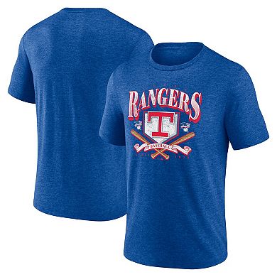 Men's Fanatics Branded Heather Royal Texas Rangers Home Team Tri-Blend T-Shirt