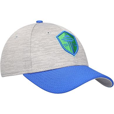 Youth New Era Gray/Blue Seattle Sounders FC Active 9FORTY Adjustable Hat