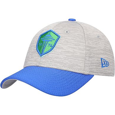Youth New Era Gray/Blue Seattle Sounders FC Active 9FORTY Adjustable Hat