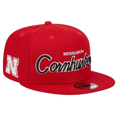 Men's New Era Scarlet Nebraska Huskers Team Script 9FIFTY Snapback Hat