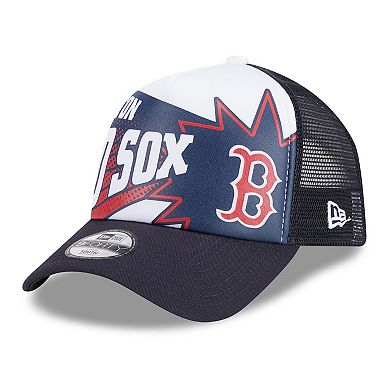 Youth New Era Navy Boston Red Sox Boom 9FORTY Adjustable Hat