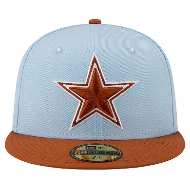 Men's New Era Light Blue/Brown Dallas Cowboys 2-Tone Color Pack 59FIFTY Fitted Hat