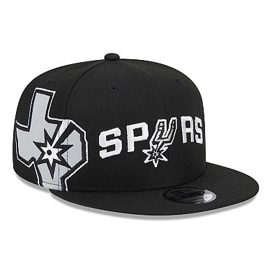 Men's New Era Black San Antonio Spurs Side Logo 9FIFTY Snapback Hat