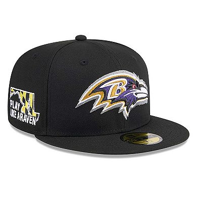 Men's New Era  Black Baltimore Ravens 2024 NFL Draft 59FIFTY Fitted Hat