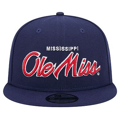 Men's New Era Navy Ole Miss Rebels Team Script 9FIFTY Snapback Hat
