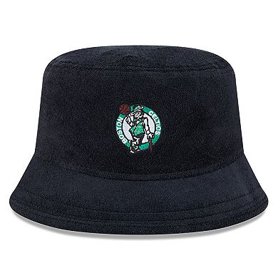 Men's New Era Black Boston Celtics Court Sport Terry Bucket Hat