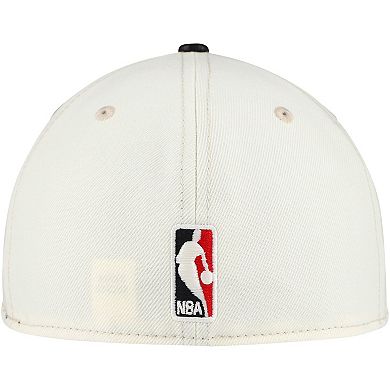 Men's New Era Cream Chicago Cubs Game Night Leather Visor 59FIFTY Fitted Hat