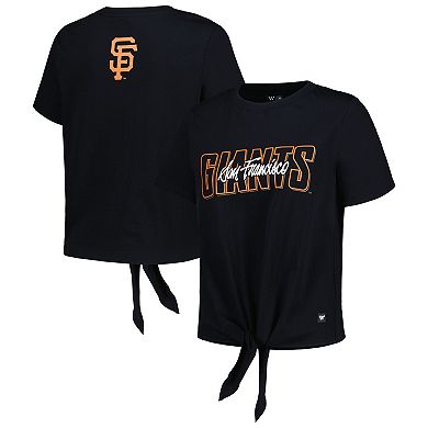 Women's The Wild Collective Black San Francisco Giants Twist Front T-Shirt