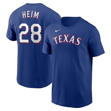 Youth Nike Jonah Heim Royal Texas Rangers Name & Number T-Shirt