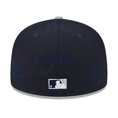 Men's New Era Navy/Gray New York Yankees Multi Logo 59FIFTY Fitted Hat