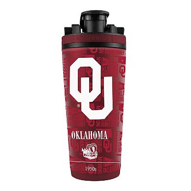 WinCraft Oklahoma Sooners 26oz. 4D Stainless Steel Ice Shaker Bottle