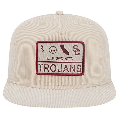 Men's New Era Cream USC Trojans Corduroy Golfer Snapback Hat