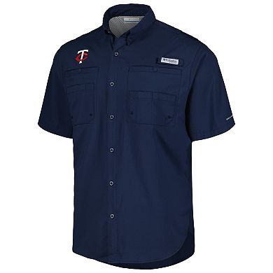 Men's Columbia Navy Minnesota Twins Tamiami Omni-Shade Button-Down Shirt