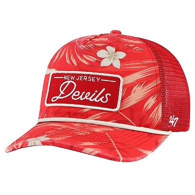 Men's '47 Red New Jersey Devils Tropicalia Allover Print Trucker Adjustable Hat