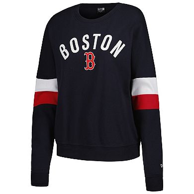 Women's New Era Navy Boston Red Sox Game Day Crew Pullover Sweatshirt