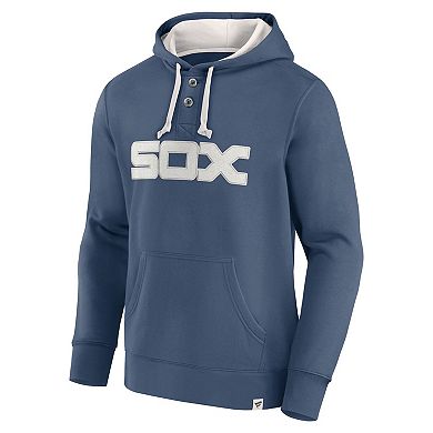 Men's Fanatics Branded Navy Chicago White Sox Plan for Adversity Henley Fleece Pullover Hoodie