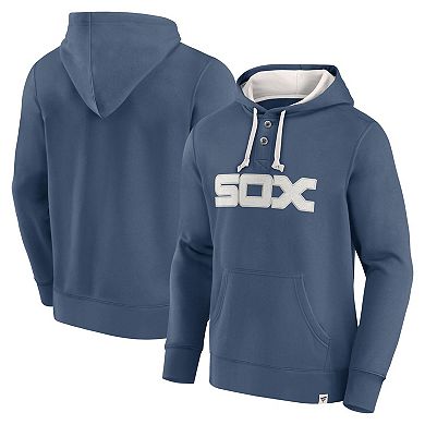 Men's Fanatics Branded Navy Chicago White Sox Plan for Adversity Henley Fleece Pullover Hoodie