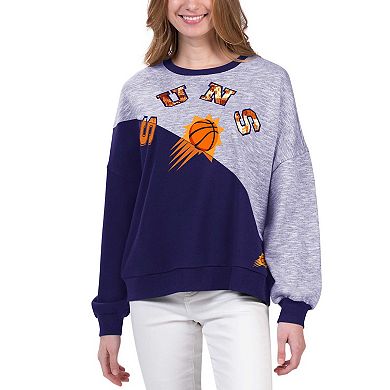Women's G-III 4Her by Carl Banks Purple Phoenix Suns Benches Split Pullover Sweatshirt