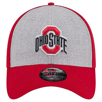 Men's New Era Heather Gray/Scarlet Ohio State Buckeyes Two-Tone 39THIRTY Flex Hat