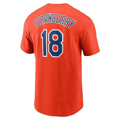 Men's Nike Darryl Strawberry Orange New York Mets Fuse Name & Number T-Shirt