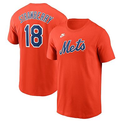 Men's Nike Darryl Strawberry Orange New York Mets Fuse Name & Number T-Shirt