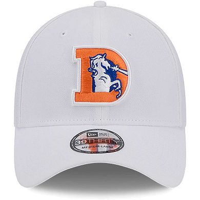 Men's New Era White Denver Broncos Throwback 39THIRTY Flex Hat