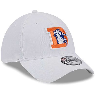 Men's New Era White Denver Broncos Throwback 39THIRTY Flex Hat