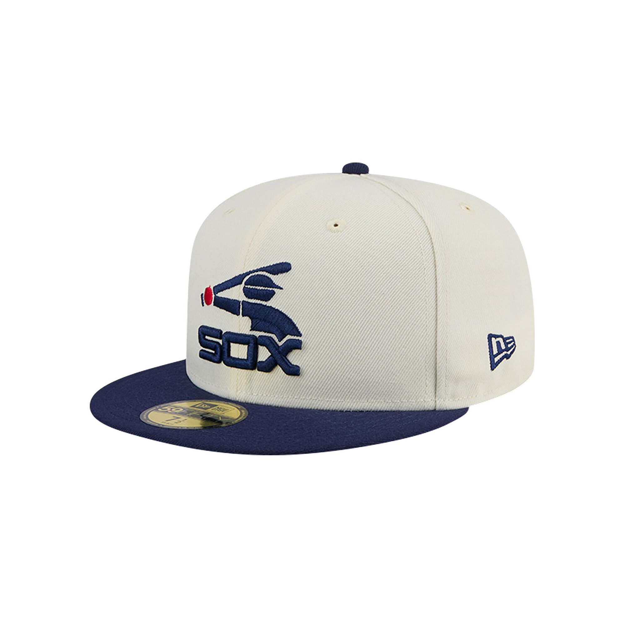 Mens New Era White Chicago White Sox Cooperstown Collection Chrome 59FIFTY