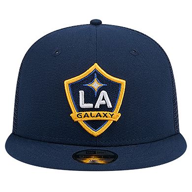 Youth New Era Navy LA Galaxy Evergreen Trucker 9FIFTY Snapback Hat