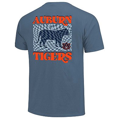 Women's Navy Auburn Tigers Comfort Colors Checkered Mascot T-Shirt