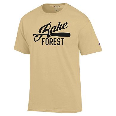 Men's Champion Gold Wake Forest Demon Deacons Rake Forest Baseball 2-Hit T-Shirt