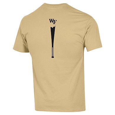 Men's Champion Gold Wake Forest Demon Deacons Rake Forest Baseball 2-Hit T-Shirt