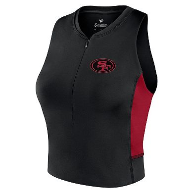 Women's Fanatics Black San Francisco 49ers Studio Fitted Gym Tank Top