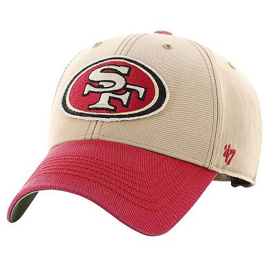 Men's '47 Khaki/Scarlet San Francisco 49ers Dusted Sedgwick MVP Adjustable Hat