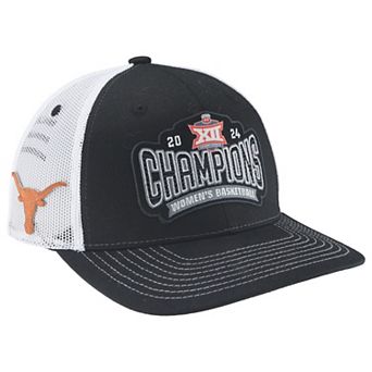 Unisex Zephyr Black Texas Longhorns 2024 Big 12 Women's Basketball Conference Tournament Champions Locker Room Adjustable Trucker Hat
