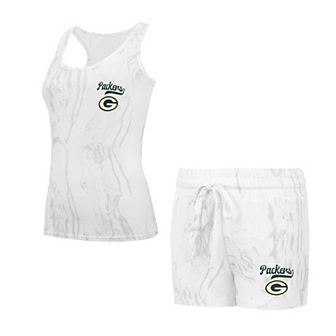 Women's Concepts Sport Green Bay Packers Quartz Hacci Knit Tank Top & Shorts Sleep Set