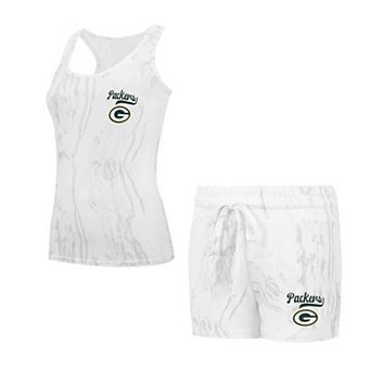 Women's Concepts Sport Green Bay Packers Quartz Hacci Knit Tank Top & Shorts Sleep Set