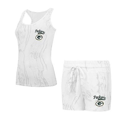 Women's Concepts Sport Green Bay Packers Quartz Hacci Knit Tank Top & Shorts Sleep Set