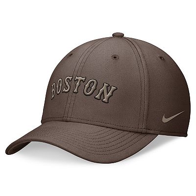 Men s Nike Brown Boston Red Sox Statement Ironstone Performance SwooshFlex Hat