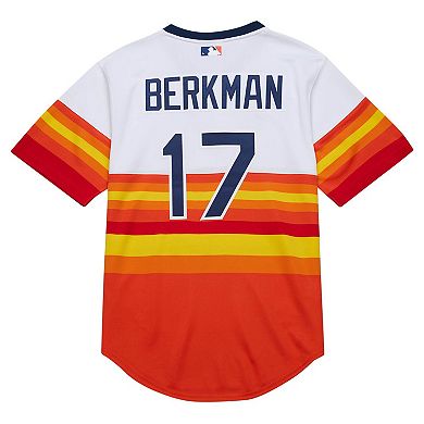 Men's Mitchell & Ness Lance Berkman White Houston Astros 2004 Cooperstown Collection Authentic Throwback Jersey