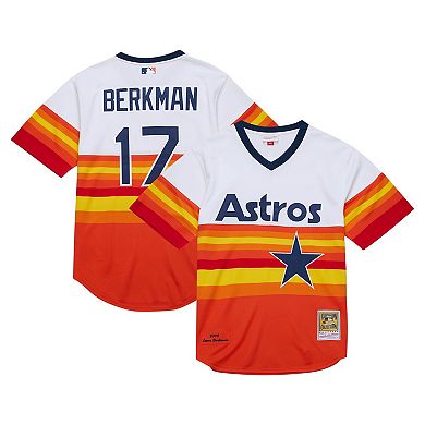 Men's Mitchell & Ness Lance Berkman White Houston Astros 2004 Cooperstown Collection Authentic Throwback Jersey