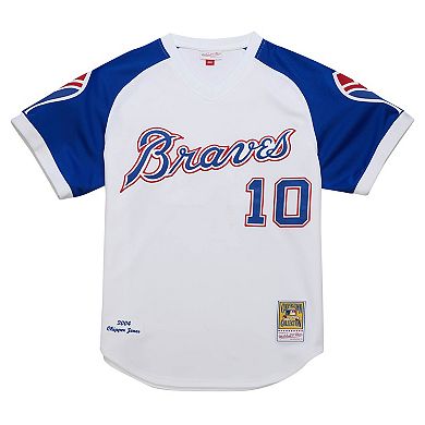Men's Mitchell & Ness Chipper Jones White Atlanta Braves 2004 Cooperstown Collection Authentic Throwback Jersey