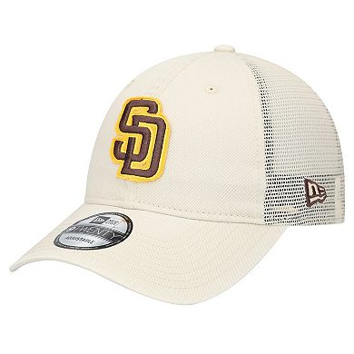 Men's New Era Stone San Diego Padres Game Day 9TWENTY Adjustable Trucker Hat