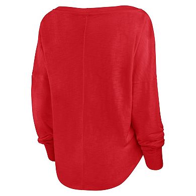 Women's Fanatics Branded Red Toronto FC Fundamentals Carver Slub Long Sleeve T-Shirt