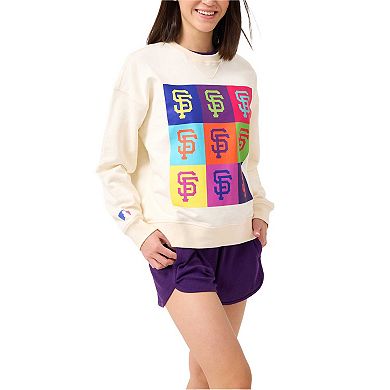 Women's Terez Cream San Francisco Giants Classic Oversized Pullover Sweatshirt