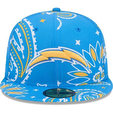 Men's New Era Powder Blue Los Angeles Chargers Paisley 59FIFTY Fitted Hat