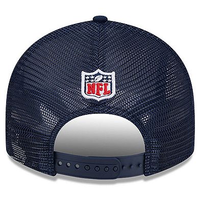 Men's New Era  Navy New England Patriots 2024 NFL Draft Low Profile Trucker 9FIFTY Adjustable Hat