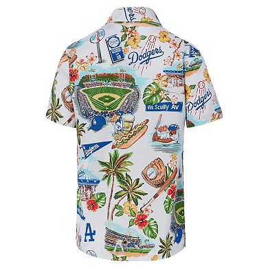 Women's Reyn Spooner White Los Angeles Dodgers Scenic Button-Up Shirt