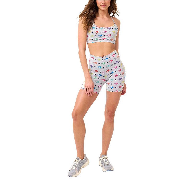 Women's Terez Gray Toronto Blue Jays TLC Printed Y-Back Sports Bra, Size: Small, Jay Grey
